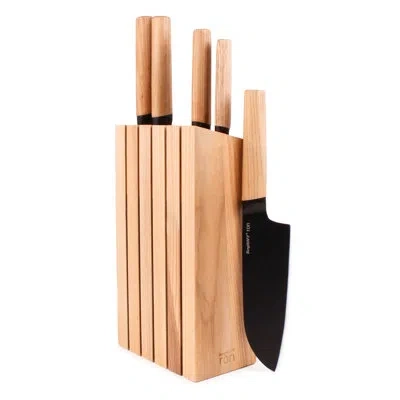 Berghoff Ron 6pc Knife Block Set Natural (5 Knives & Block) In Brown