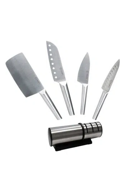 Berghoff Santoku 5-piece Knife & Sharpener Set In Gray