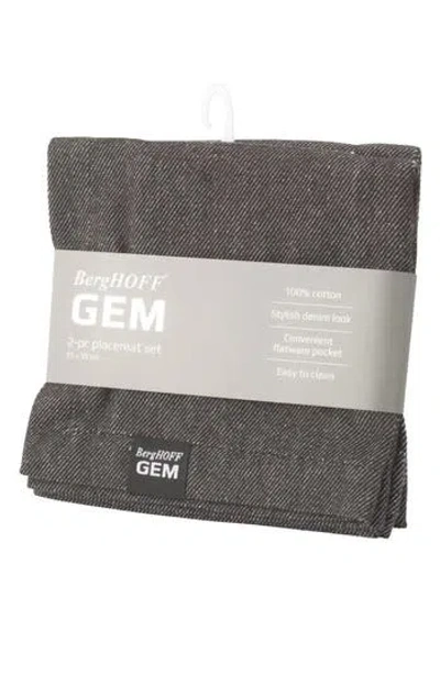 Berghoff Set Of 2 Gem Cotton Placemats In Grey