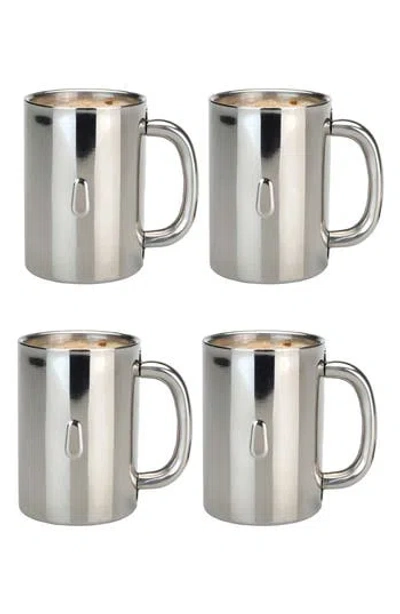 Berghoff Set Of 4 Coffee Mugs In Silver