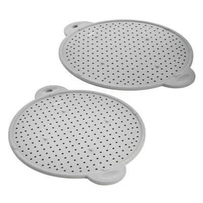 Berghoff Silicone 2pc Splatter Screen Set For 6" To 12.5" Pots And Pans In Gray