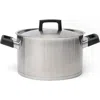 Berghoff Silver/black Ron 10" 6.8 Quart Covered Stockpot In Silver/black Handle