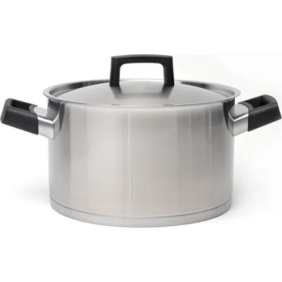 Berghoff Silver/black Ron 10" 6.8 Quart Covered Stockpot In Silver/black Handle