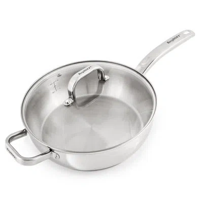 Berghoff Stainless Steel 18/10 Deep Skillet Belly Shape, 9.5" In Silver Gold
