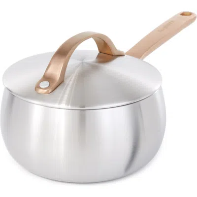Berghoff Stellar Belly Tri-ply Stainless Steel Saucepan & Lid In Warm Blush