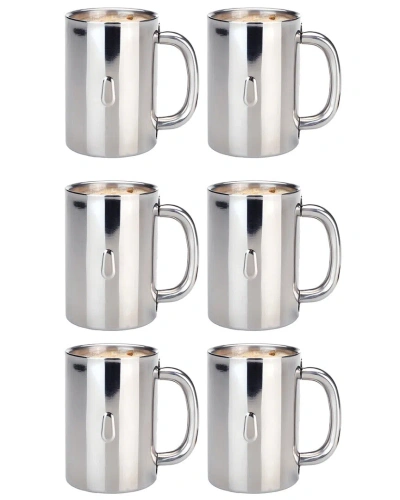 Berghoff Straight 6pc Stainless Steel Mug Set In Silver