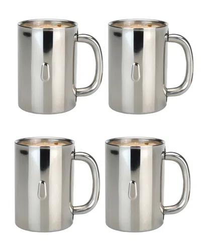 Berghoff Straight Stainless Steel 4-pc. Coffee Mug Set In Silver