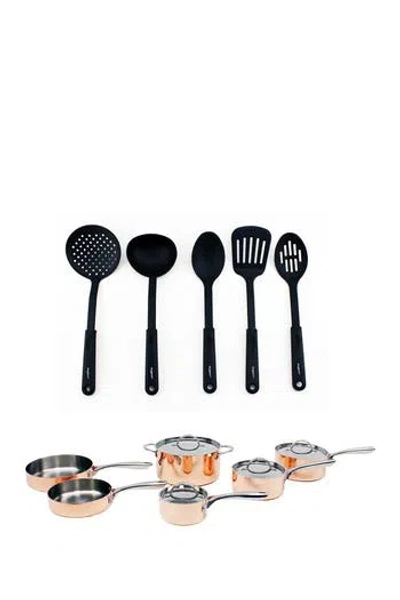 Berghoff Vintage Style 15-piece Copper Cookware & Utensils Set In Copper/black