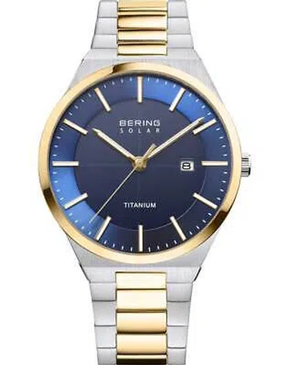 Pre-owned Bering 14439-717 Mens Solar Watch Titanium 39mm 10atm