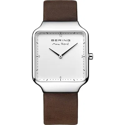 Pre-owned Bering Ladies Watch Wristwatch Max René Ultra Slim - 15832-504 Leather