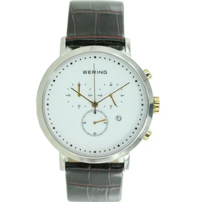 Pre-owned Bering Men Watch Chronograph - 10540-534 Leather