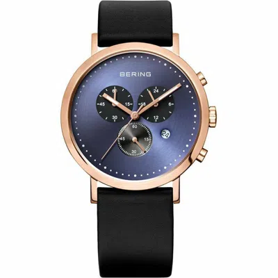 Pre-owned Bering Men's Wristwatch Classic Chronograph - 10540-567 Leather