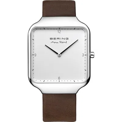 Pre-owned Bering Men's Wristwatch Max René Ultra Slim - 15836-504 Leather
