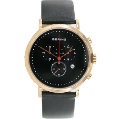 Pre-owned Bering Men's Wristwatch Slim Classic Chronograph - 10540-462 Leather
