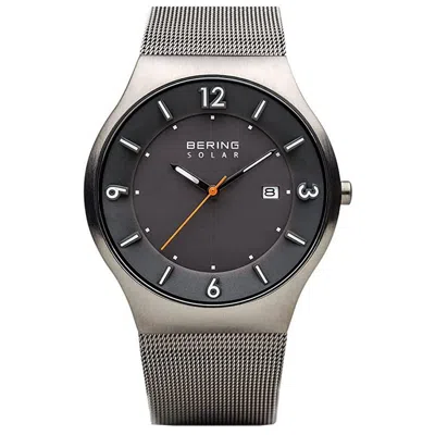 Pre-owned Bering Men Watch Wristwatch Solar - 14440-077 Meshband