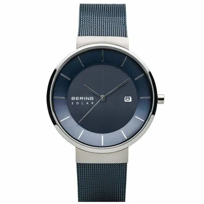 Pre-owned Bering Men Watch Wristwatch Solar - 14639-307 Meshband