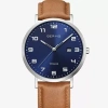 Bering Mens Brown Leather Strap Watch 18640-567 In Brown