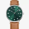 Bering Mens Brown Leather Strap Watch 18640-568 In Multi