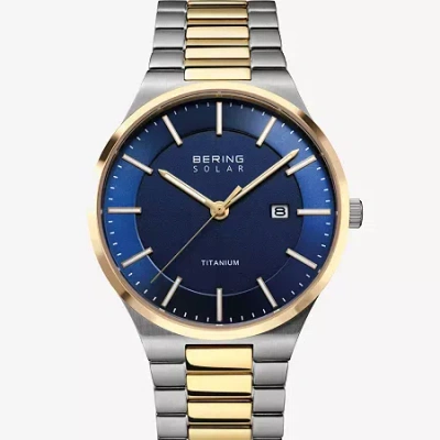 Bering Mens Two Tone Bracelet Watch 14439-717 In Blue