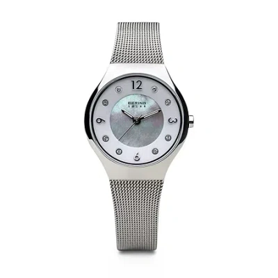 Bering Solar Womens Silver Tone Mesh Bracelet Watch-14427-004