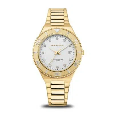 Pre-owned Bering Time - Classic - Womens Polished/brushed Gold-tone Watch - 18936-734