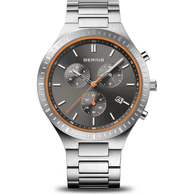 Pre-owned Bering Time Titan Chrono Silver Titanium Case And Strap Men's Watch. 11743-709