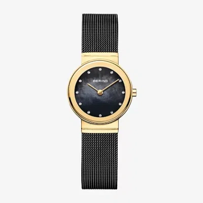 Bering Womens Black Stainless Steel Bracelet Watch 10126-132 In Transparent