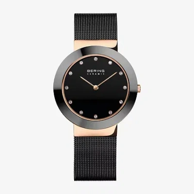 Bering Womens Black Stainless Steel Bracelet Watch 11435-166 In Multi