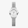 Bering Womens Crystal Silver Tone Mesh Bracelet Watch-11125-000 In Metallic