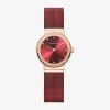 Bering Womens Red Stainless Steel Bracelet Watch 10126-363 In Red