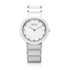 Bering Womens White Ceramic Bracelet Watch-11435-754 In White