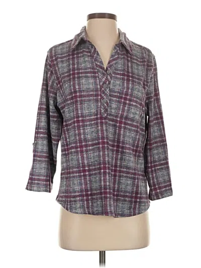 Pre-owned Berkley Jensen 3/4 Sleeve Blouse In Gray