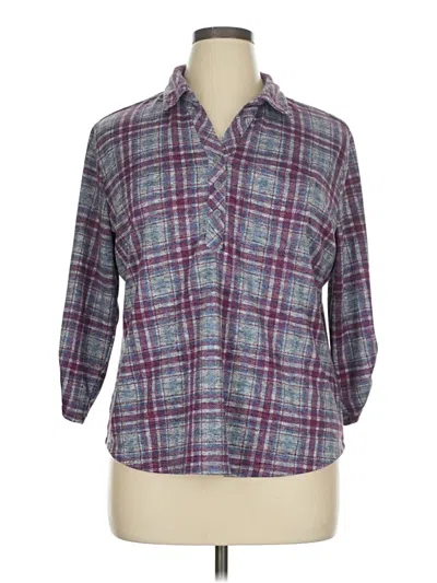 Pre-owned Berkley Jensen 3/4 Sleeve Blouse In Purple
