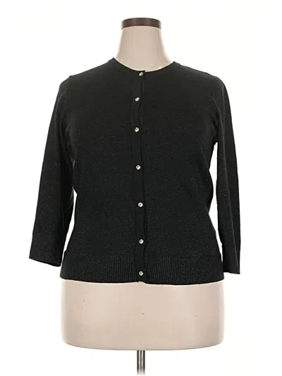 Pre-owned Berkley Jensen 3/4 Sleeve Button Down Shirt In Black