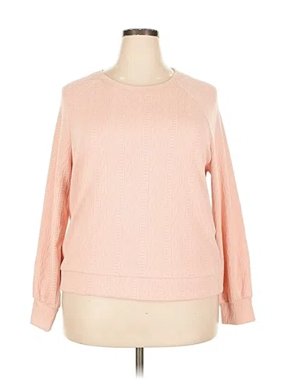 Pre-owned Berkley Jensen Long Sleeve Blouse In Pink
