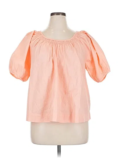 Pre-owned Berkley Jensen Short Sleeve Blouse In Orange