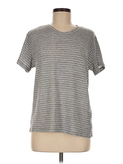 Pre-owned Berkley Jensen Short Sleeve Top Gray Crew Neck Tops