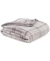 Berkshire Classic Velvety Plush Blanket, Full/queen, Exclusively At Macy's In Grey Plaid