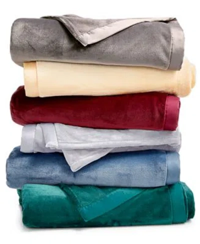 Berkshire Classic Velvety Plush Blankets Exclusively At Macys In Loden Green