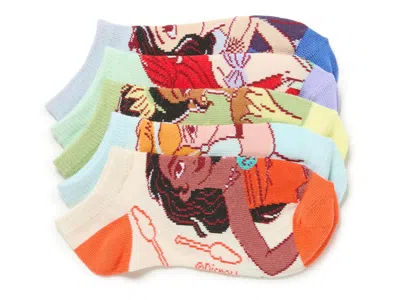 Berkshire Disney Princess Kids' No Show Socks 5 Pack In Multicolor