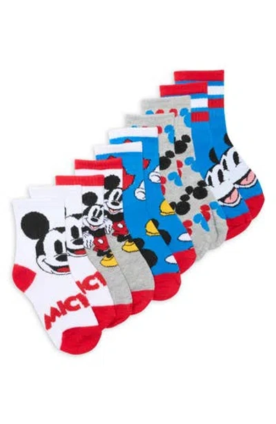 Berkshire Fashions Kids' Disney® Mickey Assorted 5-pack Quarter Crew Socks In Multi