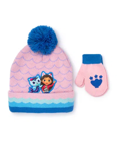 Berkshire Kids' Gabby's Dollhouse Hat And Mitten Set In Multi Color