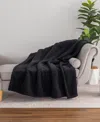 Berkshire Jill Martin Reversible Oversized Throw, 60" X 70" In Black