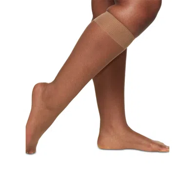 Berkshire Queen Ultra Sheer Knee Highs 3-pack In City Beige