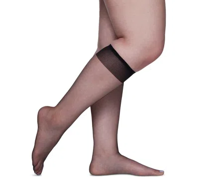 Berkshire Plus Size 3-pack Sheer Knee-highs In Fantasy Bl