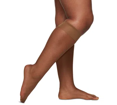 Berkshire Plus Size 3-pack Sheer Knee-highs In French Cof