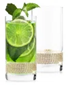 Berkware Set Of 2 Rhinestone Studded Collins Glasses