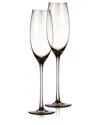 Berkware Set Of 2 Smoke-colored Champagne Glasses