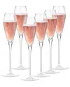 Berkware Set Of 6 Twisted Stem Champagne Glasses With Rim