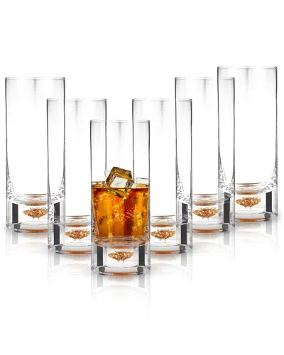 BERKWARE BERKWARE SET OF 6 HIGHBALL WHISKEY GLASSES WITH FLAKE DESIGN